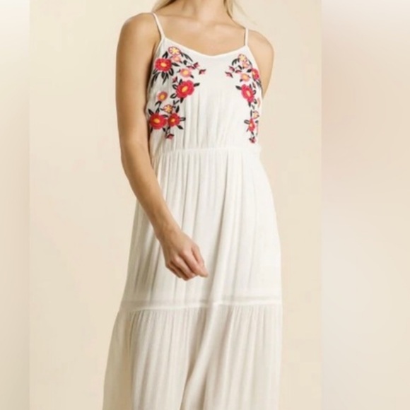 Maxi Sundress Boho Embroidered Like New sz M - Picture 1 of 5